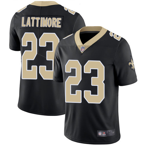 Men New Orleans Saints Limited Black Marshon Lattimore Home Jersey NFL Football #23 Vapor Untouchable Jersey